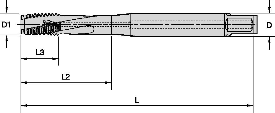 Beyond™ Left-Hand Spiral-Flute, Right-Hand Cut HSS-E-PM Taps • Through Holes