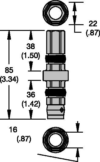 Acoplamento molhado de alto volume de sistema hexagonal de 7/8"