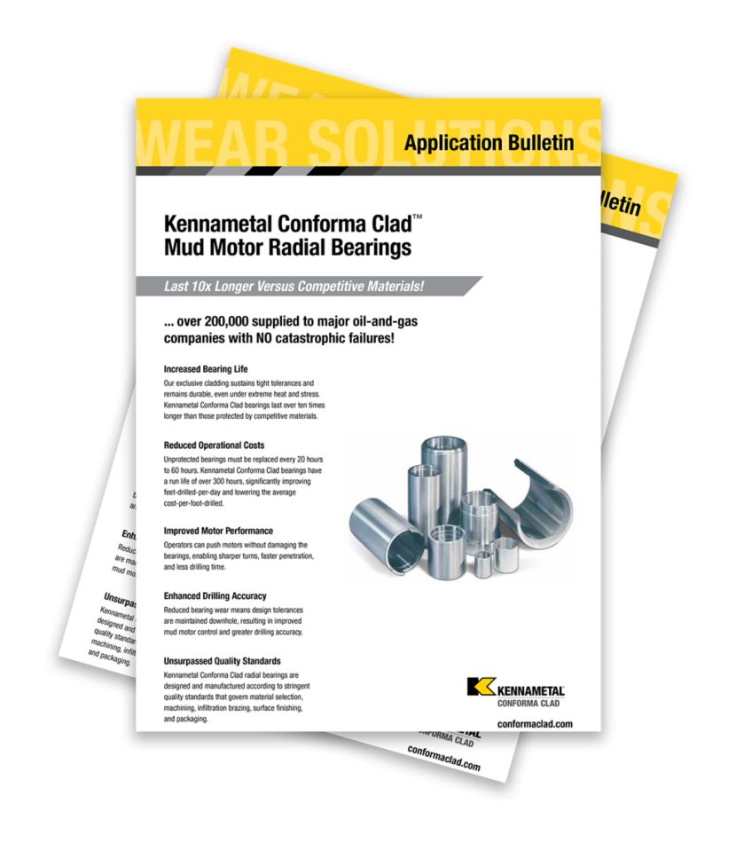 Application Bulletin: Kennametal Conforma Clad Mud Motor Radial Bearings Cover