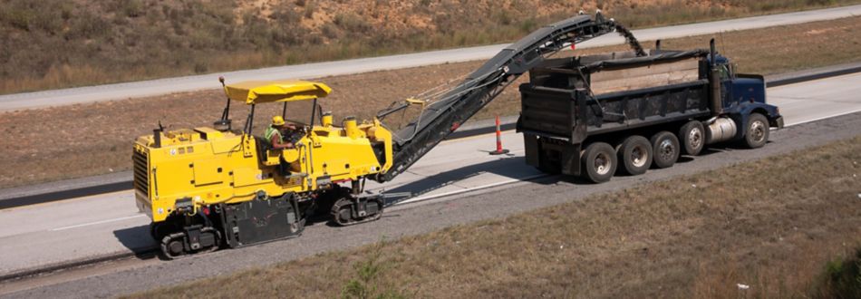 Road Milling Machine and Truck
