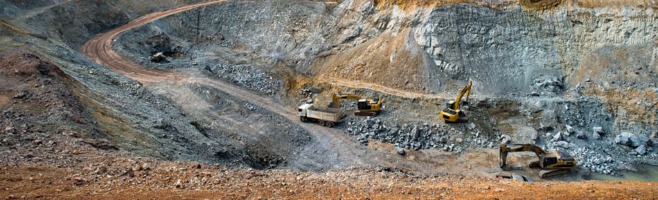 Mining Equipment on Hillside Banner