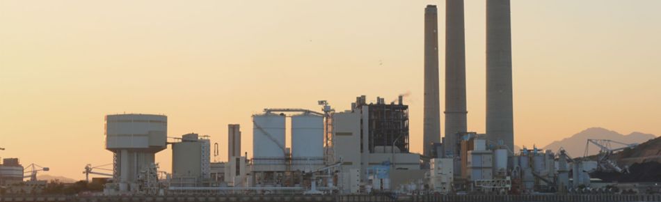 Power Station Under Sunset Banner