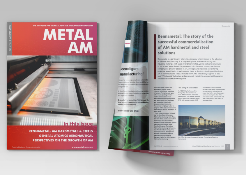Additive Manufacturing Feature in Metal AM Magazine