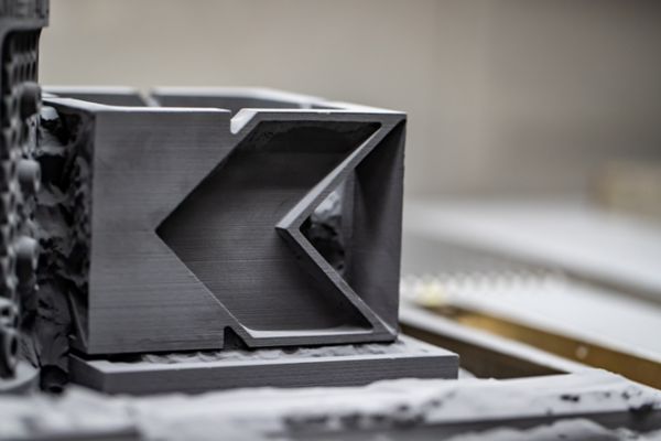 Kennametal K Logo created by additive manufacturing