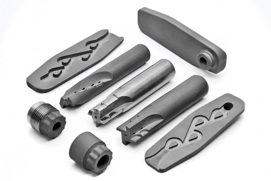 Eight different additive manufacturing created components