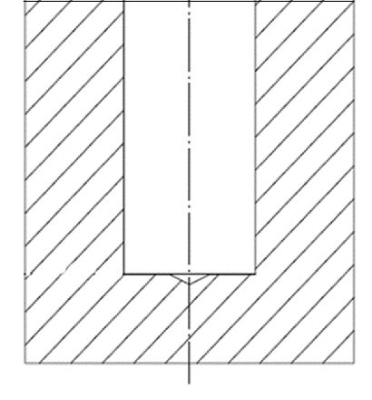 Blind Hole Line Drawing
