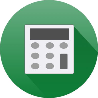 Calculator in Green Circle Icon
