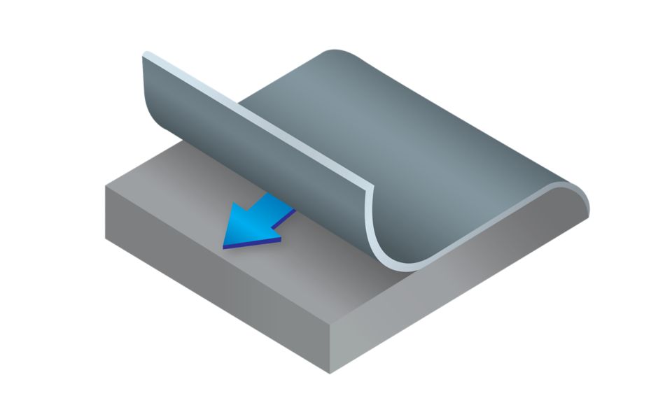 Graphic displaying cloth application in the conforma clad process