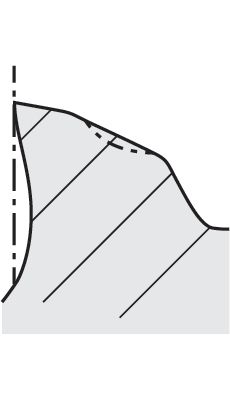 Conventional End Mill Diagram Featuring Primary Relief and Secondary Clearance