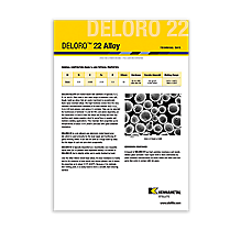 Deloro 22 Alloy Data Sheet Cover