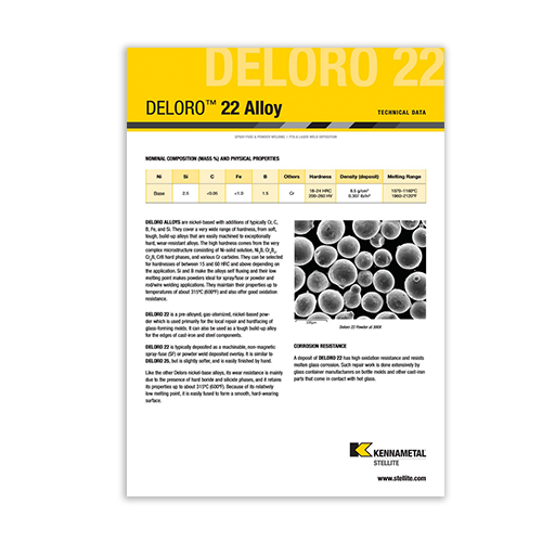 Deloro 22 Alloy Data Sheet Cover