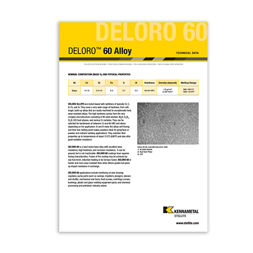 Deloro 60 Alloy Data Sheet Cover