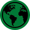 Earth Icon in Green Circle