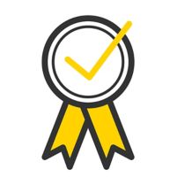 Ribbon Icon with Checkmark