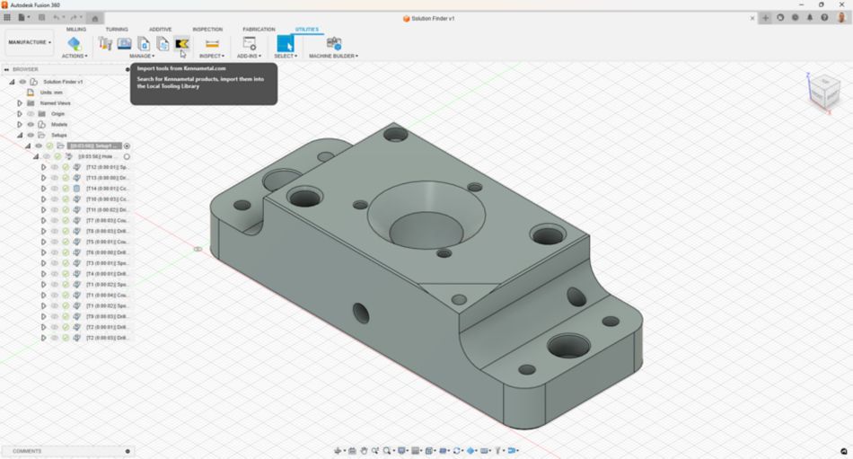 Fusion 360: Import Tools from Kennametal