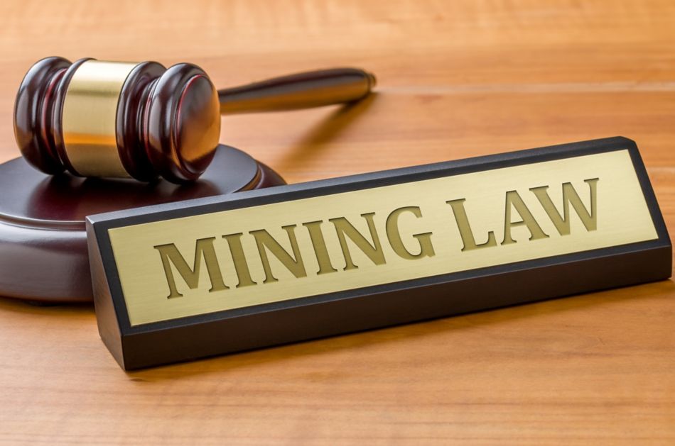 Gavel and Mining Law Name Plate