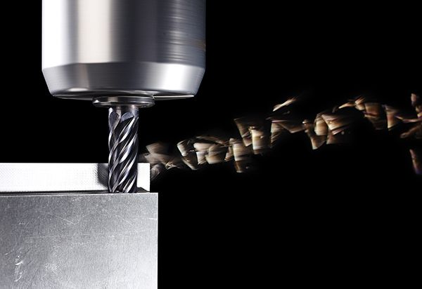 HARVI III End Mill with Chips Flying