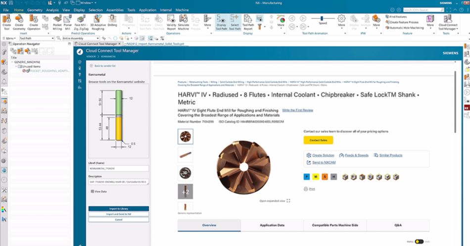 Import Kennametal Tools with Siemens NX CAM