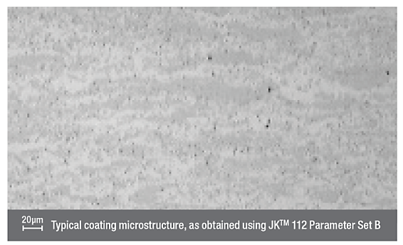 Typical Coating Microstructure, as obtained using JK 112 Parameter Set B