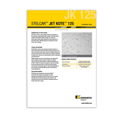 Jet Kote 125 Data Sheet Cover