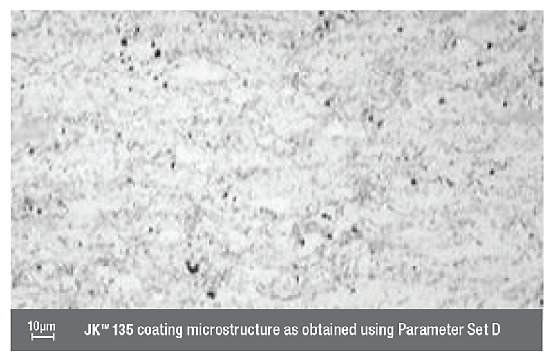 JK 135 Coating Microstructure as Obtained using Parameter Set D