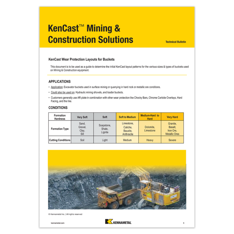 KenCast Mining & Construction Solutions Technical Bulletin Cover