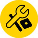 Build Tool Assemblies Icon - Wrench, insert, and end mill
