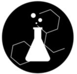 Beaker with chemical structure icon