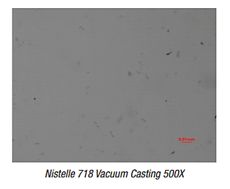 Nistelle 718 Vacuum Casting 500X