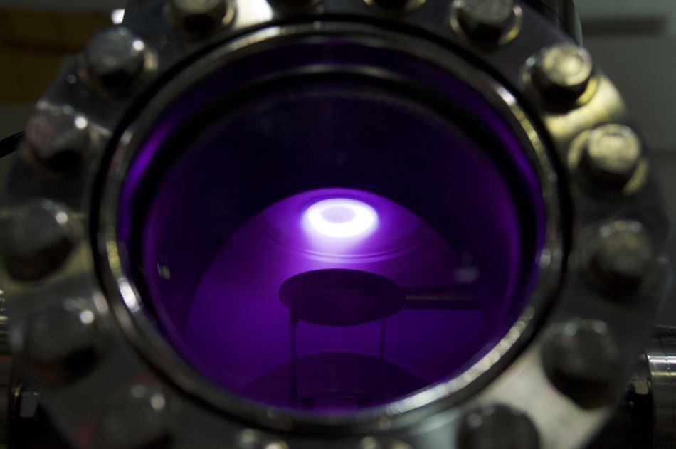 Plasma generated in vacuum chamber