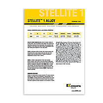 Stellite 1 Alloy Data Sheet Cover