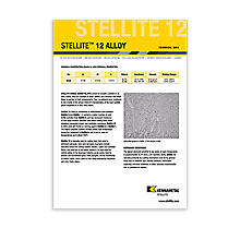 Stellite 12 Alloy Data Sheet Cover