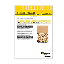 Stellite 19 Alloy Data Sheet Cover