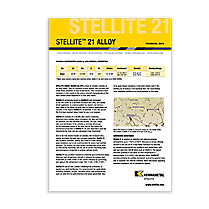 Stellite 21 Alloy Data Sheet Cover
