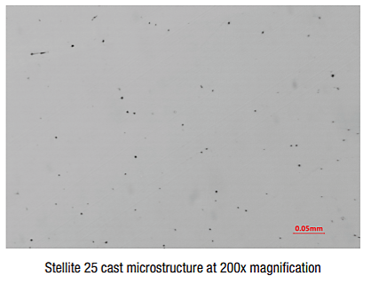 Stellite 25 Cast Microstructure at 200X Magnification