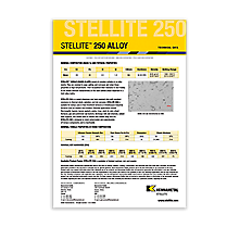 Stellite 250 Alloy Data Sheet Cover