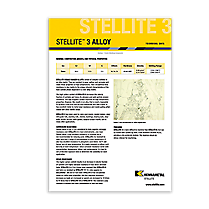 Stellite 3 Alloy Data Sheet Cover