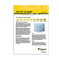 Stellite 31 Alloy Data Sheet Cover