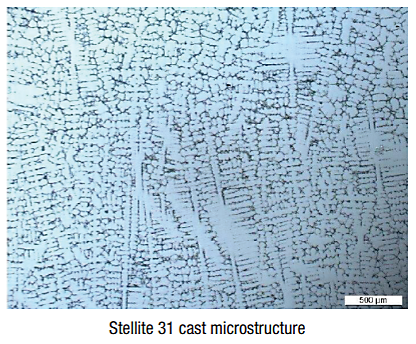 Stellite 31 Cast Microstructure
