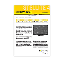 Stellite 4 Alloy Data Sheet Cover