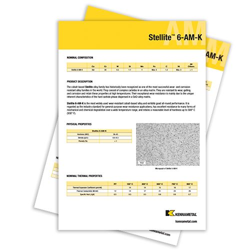 Stellite 6-AM Data Sheet Cover