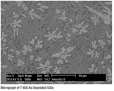 Micrograph of T-800 As Deposited 500x