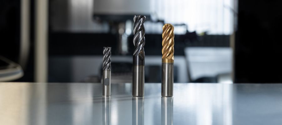 Three Kennametal High Performance Solid Carbide End Mills