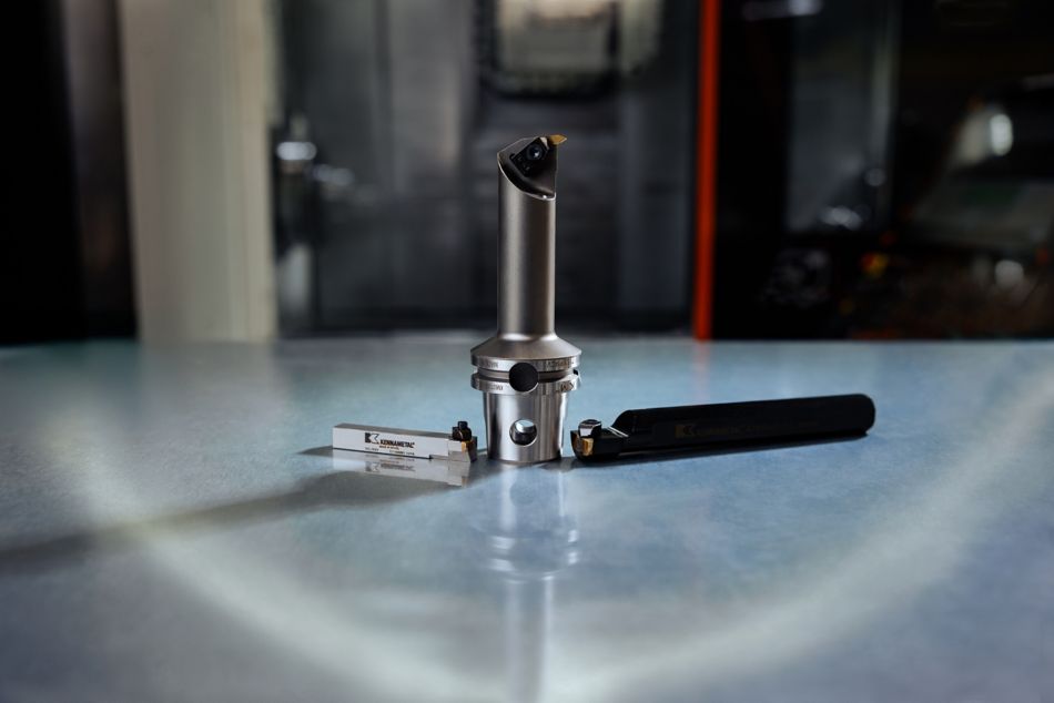 Kennametal Top Notch Portfolio Tooling. Three tools on a table.