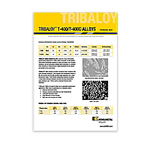 Tribaloy T-400/T-400C Alloys Data Sheet Cover