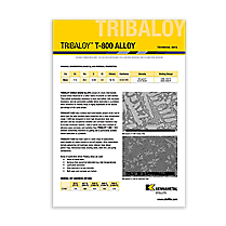 Tribaloy T-800 Alloy Data Sheet Cover
