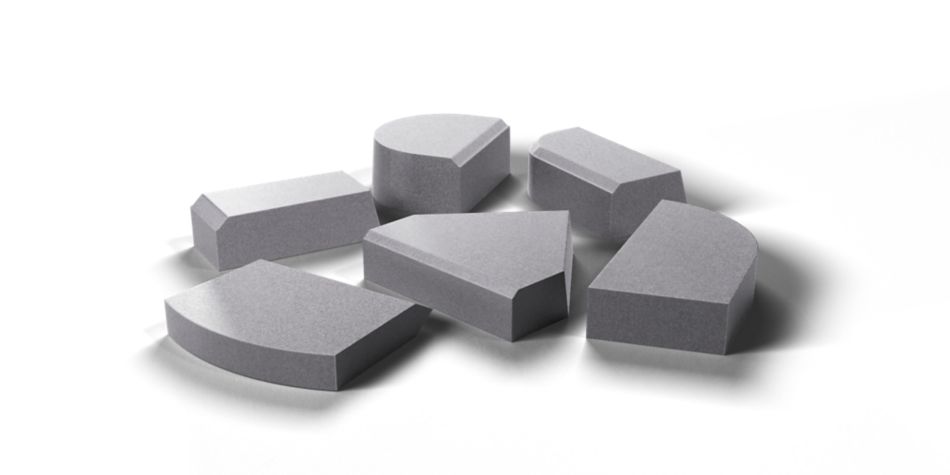 Six tungsten carbide tool blanks