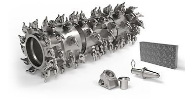 Various pieces of Kennametal underground mining equipment