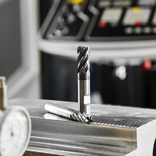 WCE5 End Mills on Workpiece