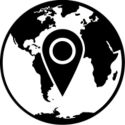 Globe with a location pin